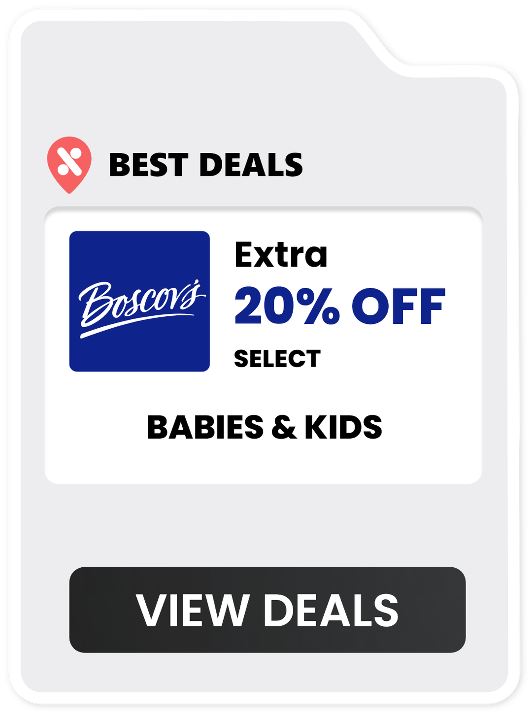Extra 20% off on selected Babies & Kids products.