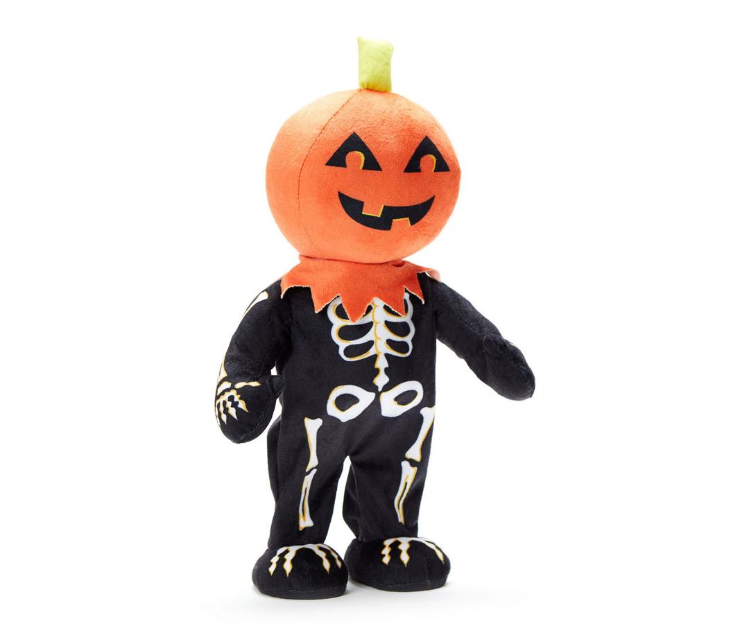 13.25" Dancing Pumpkin Skeleton Animated Plush